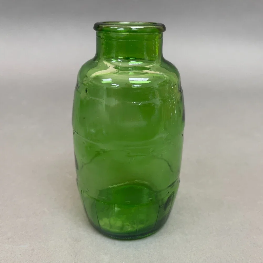 Green Glass Bottle Empty 5 3/8